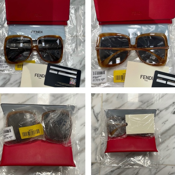 2 FENDI RUNWAY OVERSIZED SUNGLASSES IN 2 SHADES WORN ON CELEBS, ARIANA & KHLOE - Picture 7 of 16